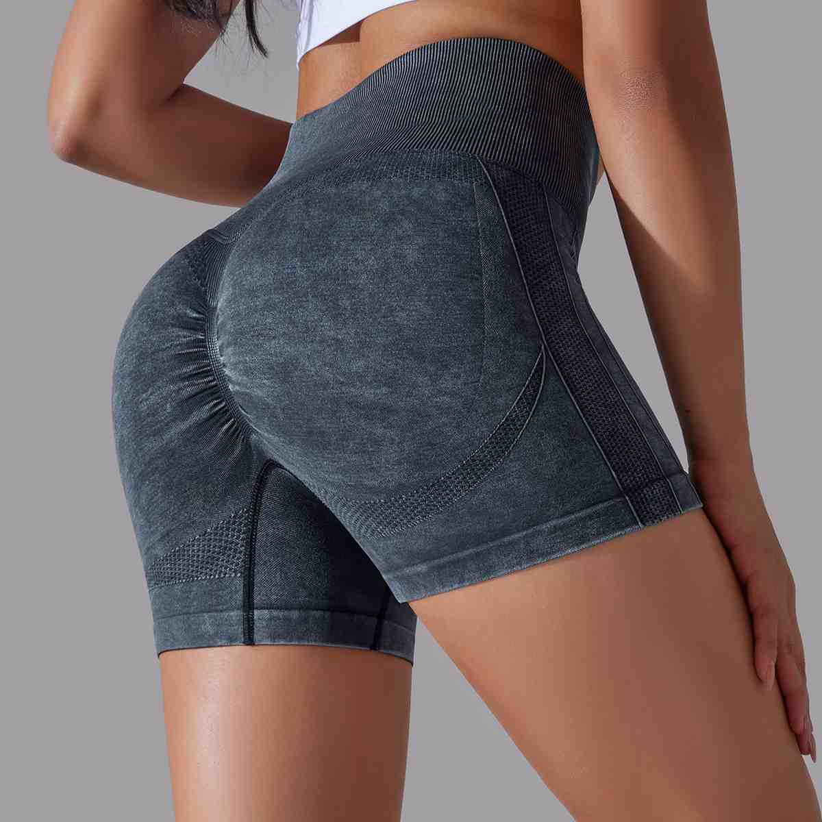 Womens Sports Fitness 90% nylon 10%spandex Seamless Shorts Y-6635 print logo 54