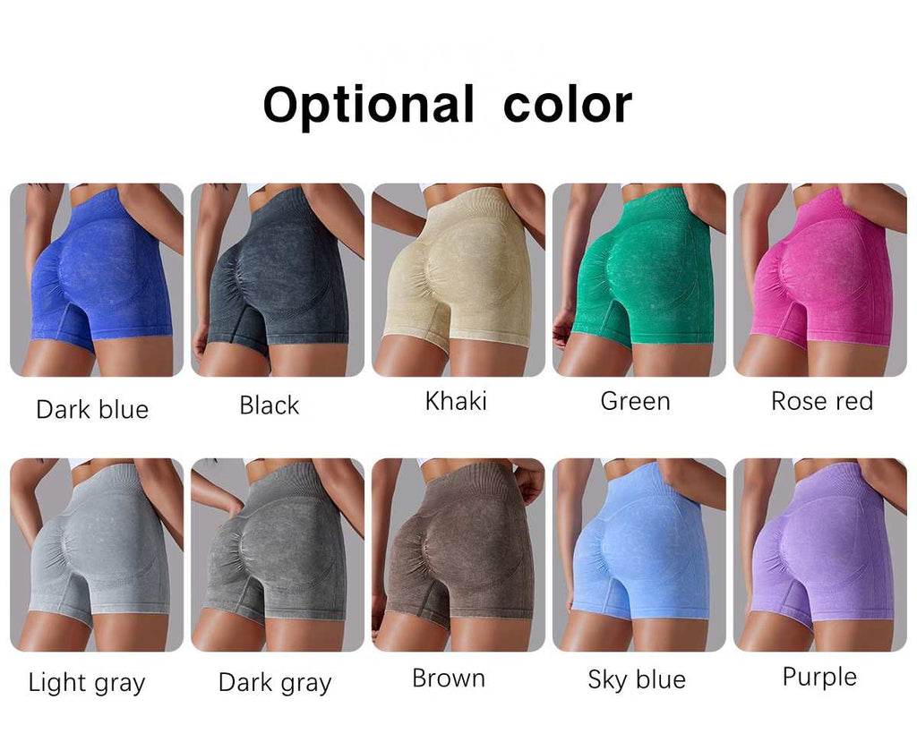 Womens Sports Fitness 90% nylon 10%spandex Seamless Shorts Y-6635 print logo 30