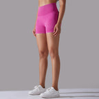 Womens Sports Fitness 90% nylon 10%spandex Seamless Shorts Y-6635 print logo 90