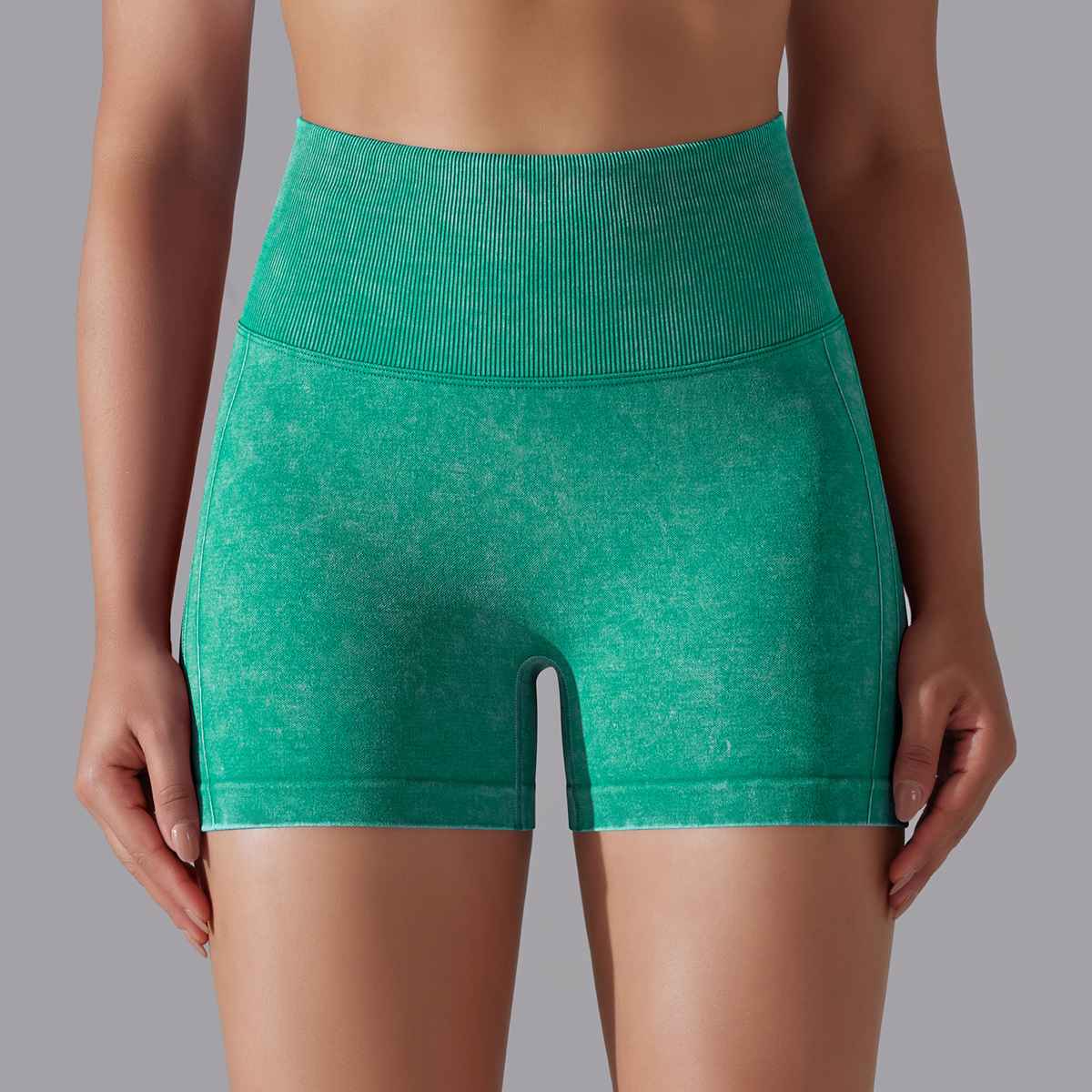 Womens Sports Fitness 90% nylon 10%spandex Seamless Shorts Y-6635 print logo 83