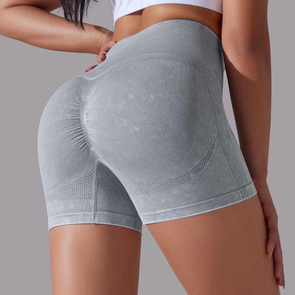 Womens Sports Fitness 90% nylon 10%spandex Seamless Shorts Y-6635 print logo 23