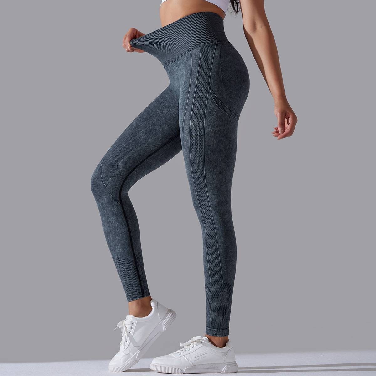 Womens Gym Training 90%nylon 10%spandex Leggings Y-6635 print logo 56