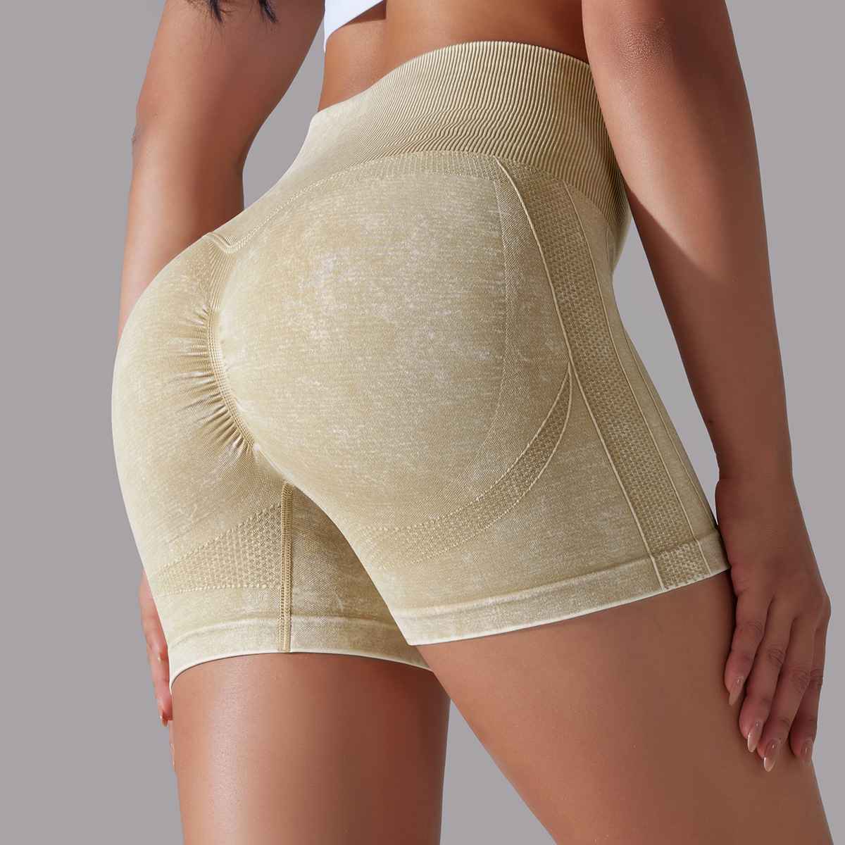 Womens Sports Fitness 90% nylon 10%spandex Seamless Shorts Y-6635 print logo 71