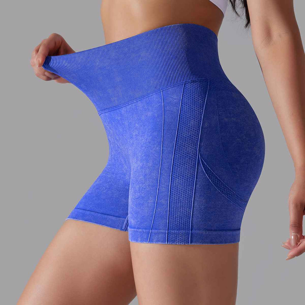 Womens Sports Fitness 90% nylon 10%spandex Seamless Shorts Y-6635 print logo 43