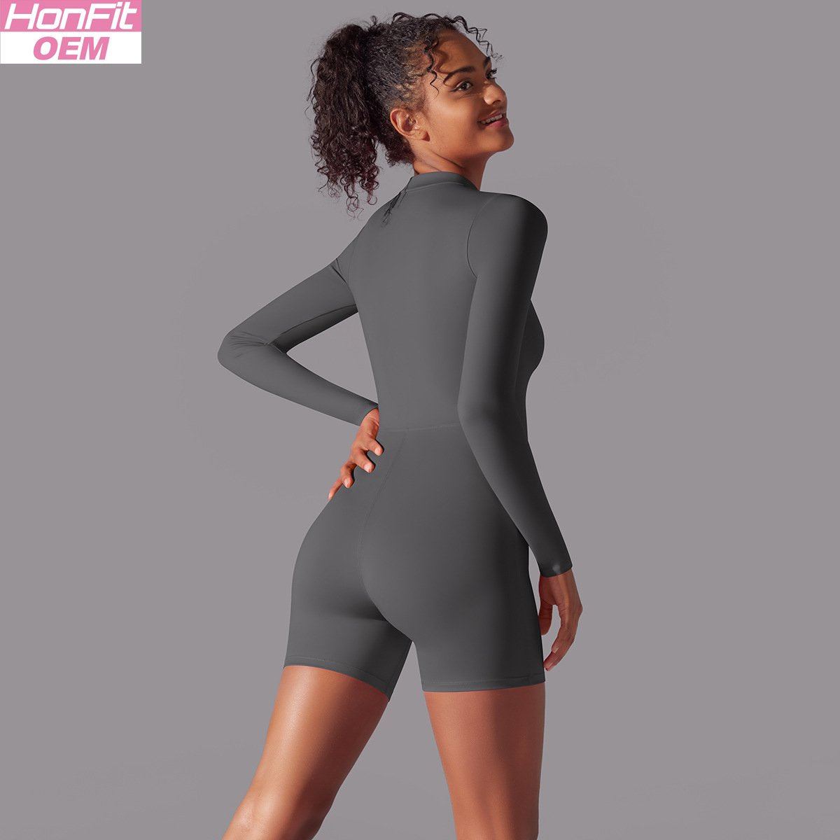 Womens Sports Workout 75% nylon 25% spandex Bodysuit Y-6646 print logo 7