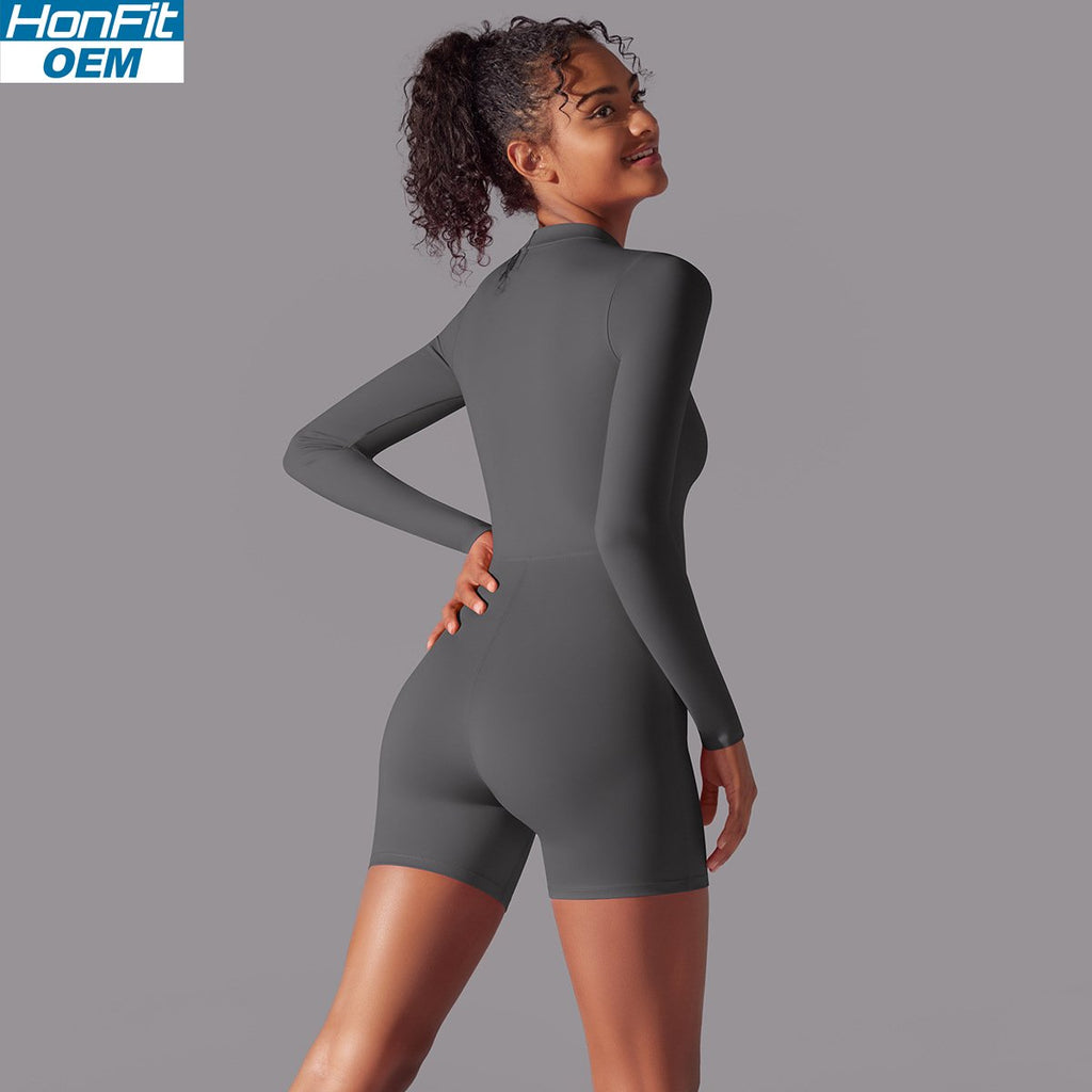 Womens Sports Workout 75% nylon 25% spandex Bodysuit Y-6646 print logo 12