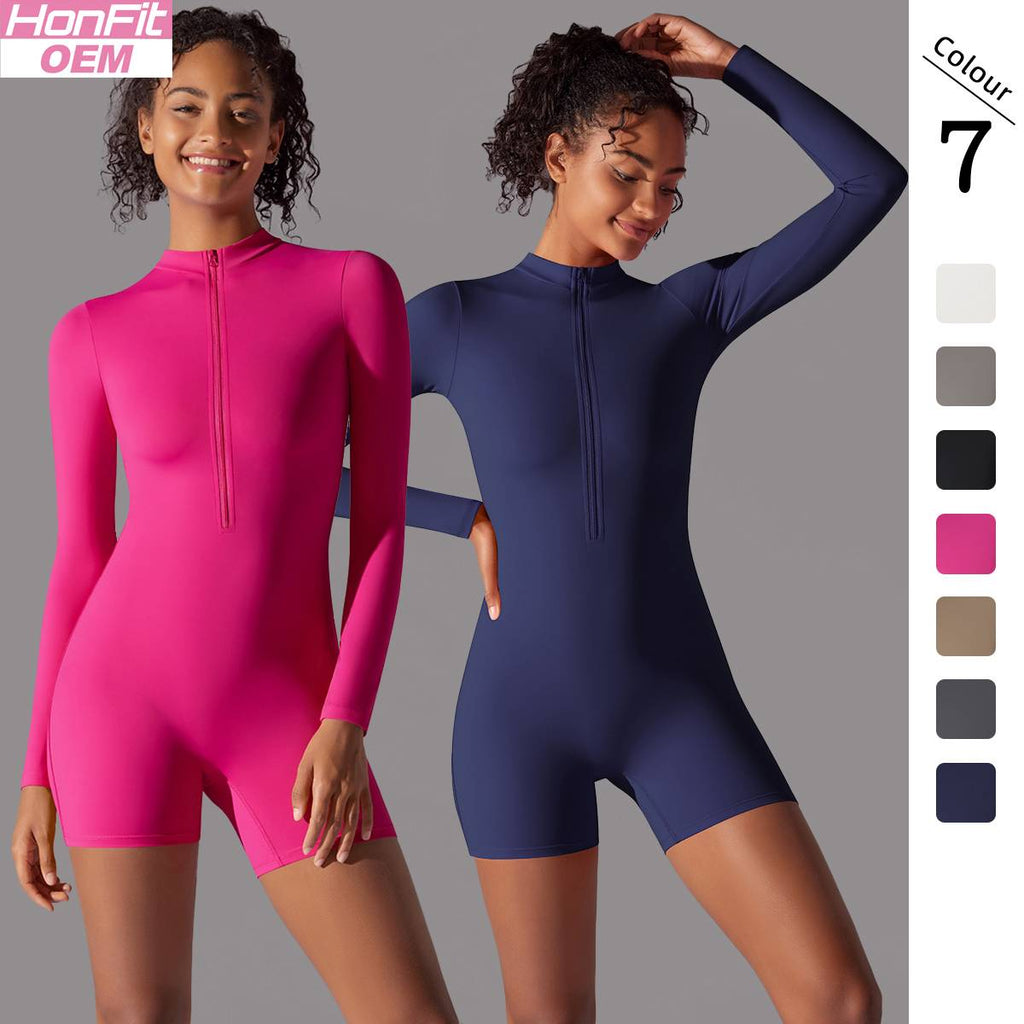 Womens Sports Workout 75% nylon 25% spandex Bodysuit Y-6646 print logo 8