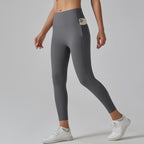 Womens Sports Yoga 75%nylon 25%spandex Leggings Y-6647 print logo 9
