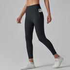 Womens Sports Yoga 75%nylon 25%spandex Leggings Y-6647 print logo 6