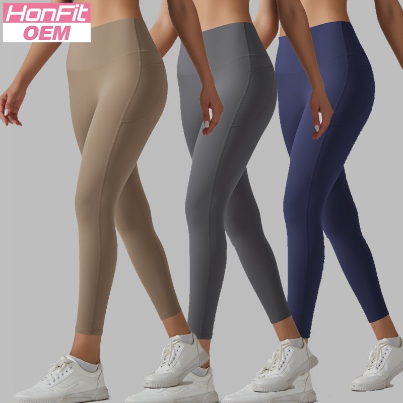 Womens Sports Yoga 75%nylon 25%spandex Leggings Y-6647 print logo 18