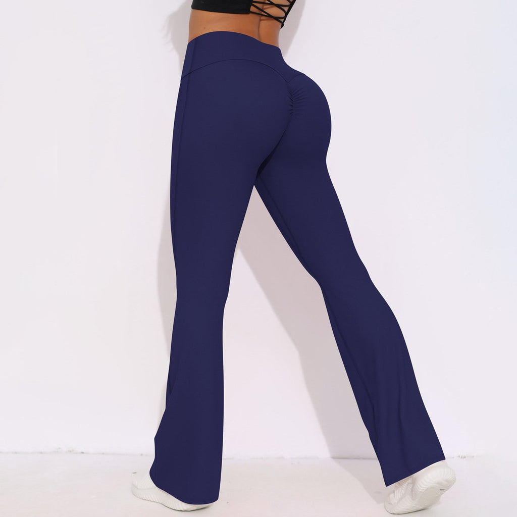 Womens Activewear Yoga 75%nylon 25%spandex Flared Leggings Y-6650 print logo 12