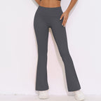 Womens Activewear Yoga 75%nylon 25%spandex Flared Leggings Y-6650 print logo 1
