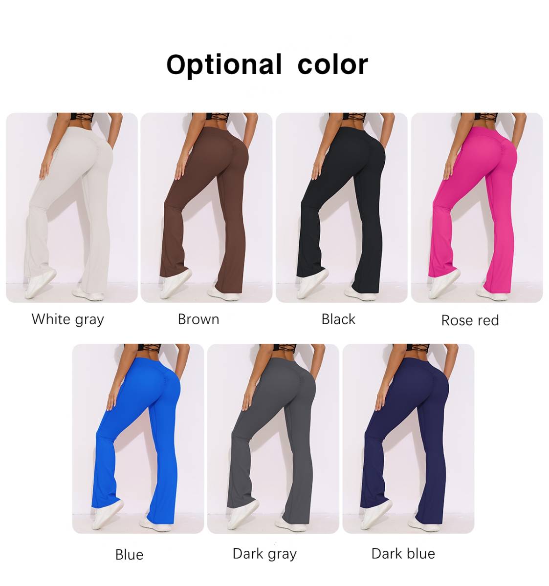 Womens Activewear Yoga 75%nylon 25%spandex Flared Leggings Y-6650 print logo 20