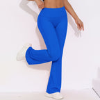 Womens Activewear Yoga 75%nylon 25%spandex Flared Leggings Y-6650 print logo 64