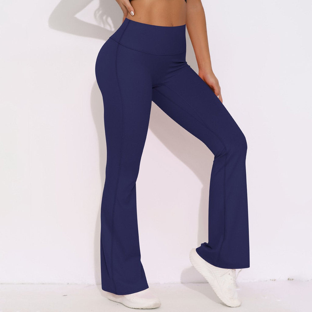 Womens Activewear Yoga 75%nylon 25%spandex Flared Leggings Y-6650 print logo 80