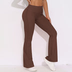 Womens Activewear Yoga 75%nylon 25%spandex Flared Leggings Y-6650 print logo 32