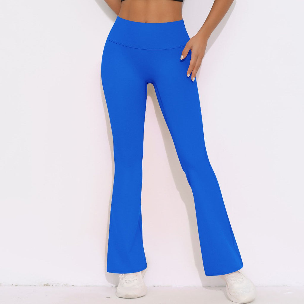 Womens Activewear Yoga 75%nylon 25%spandex Flared Leggings Y-6650 print logo 68