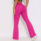 Womens Activewear Yoga 75%nylon 25%spandex Flared Leggings Y-6650 print logo 56