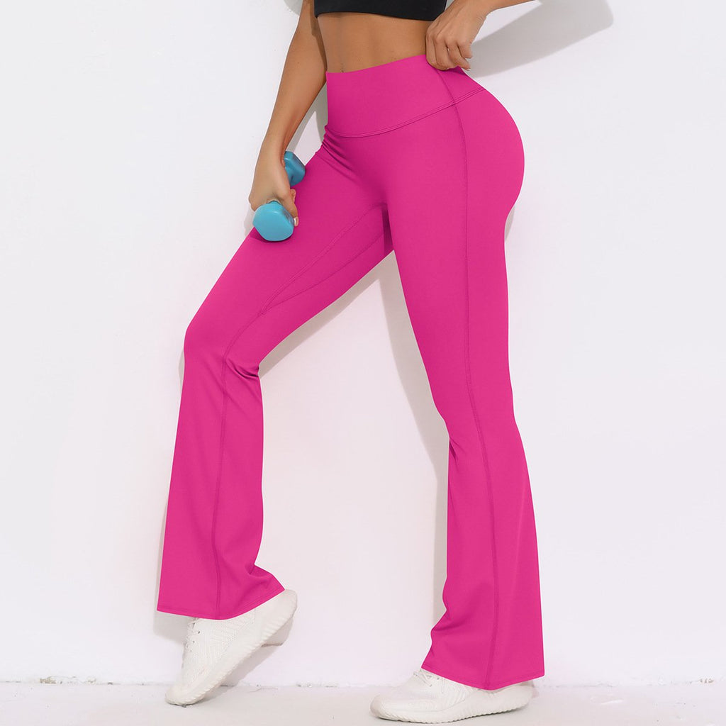 Womens Activewear Yoga 75%nylon 25%spandex Flared Leggings Y-6650 print logo 52
