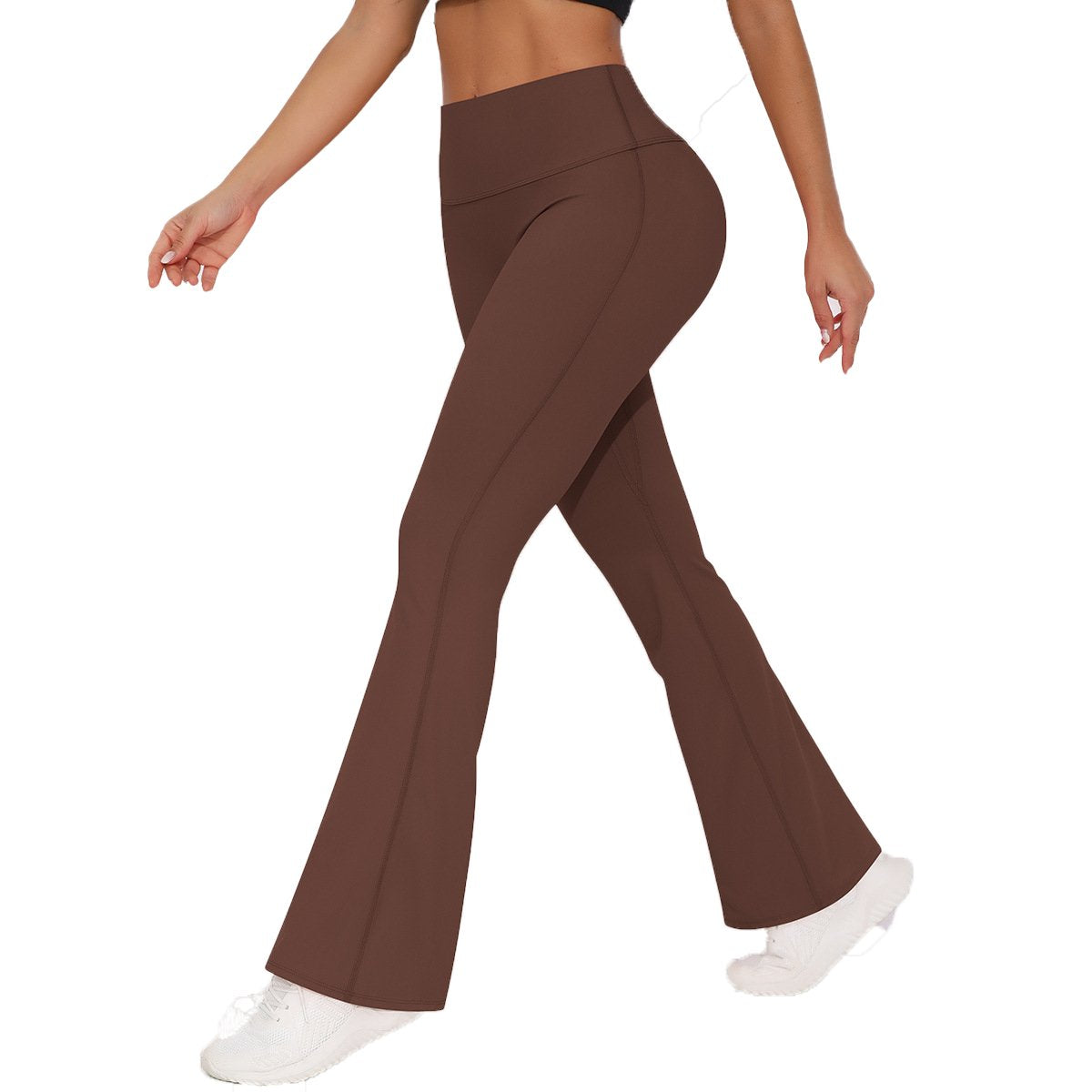 Womens Activewear Yoga 75%nylon 25%spandex Flared Leggings Y-6650 print logo 5