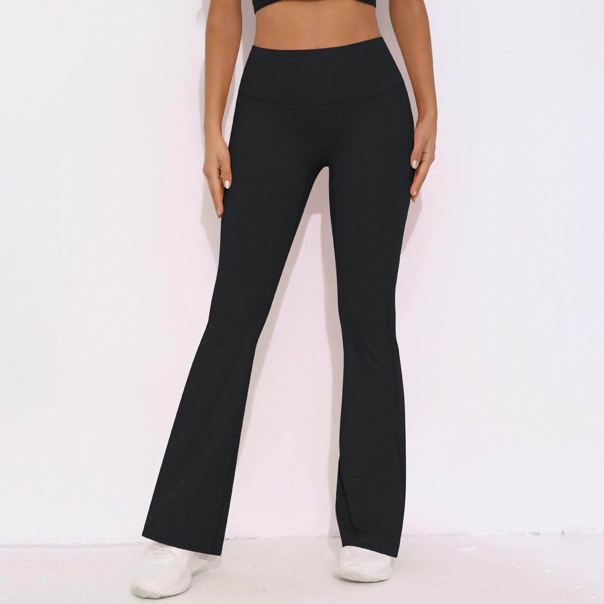 Womens Activewear Yoga 75%nylon 25%spandex Flared Leggings Y-6650 print logo 41