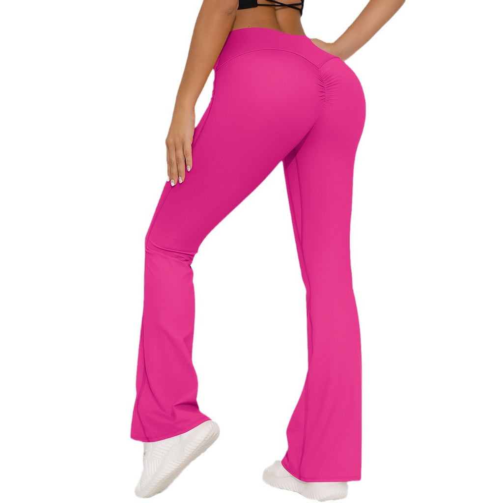 Womens Activewear Yoga 75%nylon 25%spandex Flared Leggings Y-6650 print logo 17