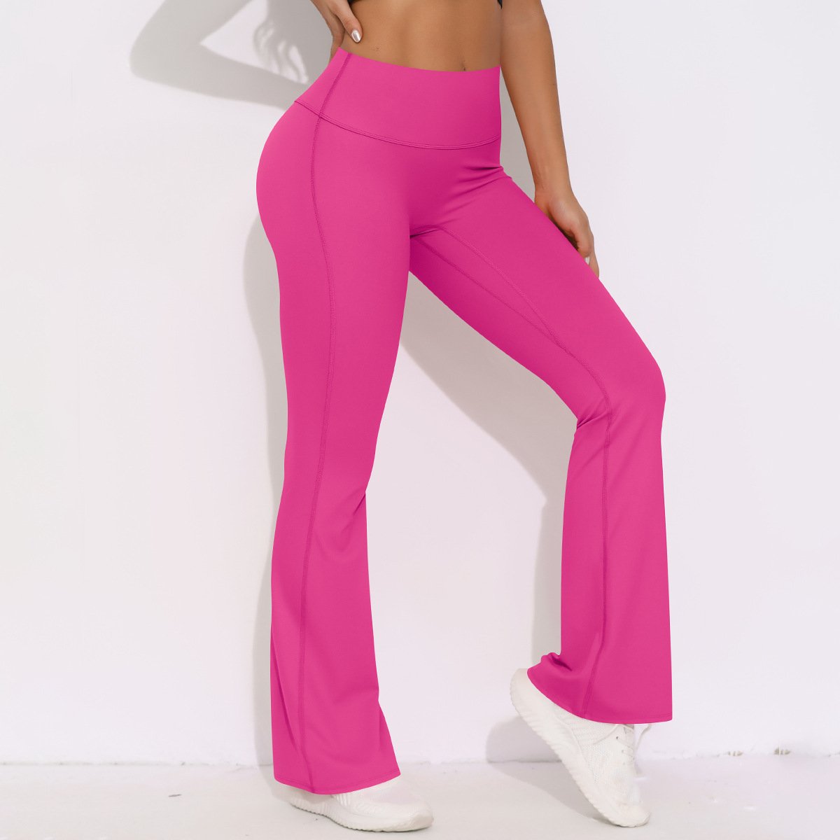 Womens Activewear Yoga 75%nylon 25%spandex Flared Leggings Y-6650 print logo 53