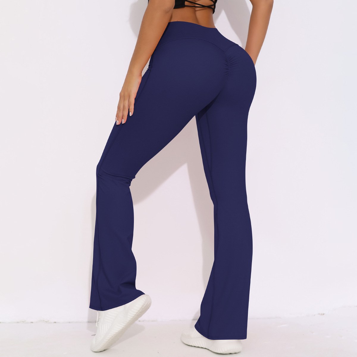 Womens Activewear Yoga 75%nylon 25%spandex Flared Leggings Y-6650 print logo 81