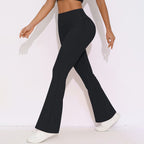 Womens Activewear Yoga 75%nylon 25%spandex Flared Leggings Y-6650 print logo 45
