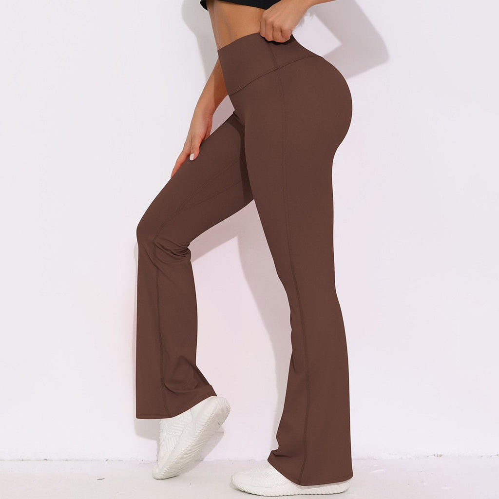 Womens Activewear Yoga 75%nylon 25%spandex Flared Leggings Y-6650 print logo 37