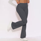 Womens Activewear Yoga 75%nylon 25%spandex Flared Leggings Y-6650 print logo 77