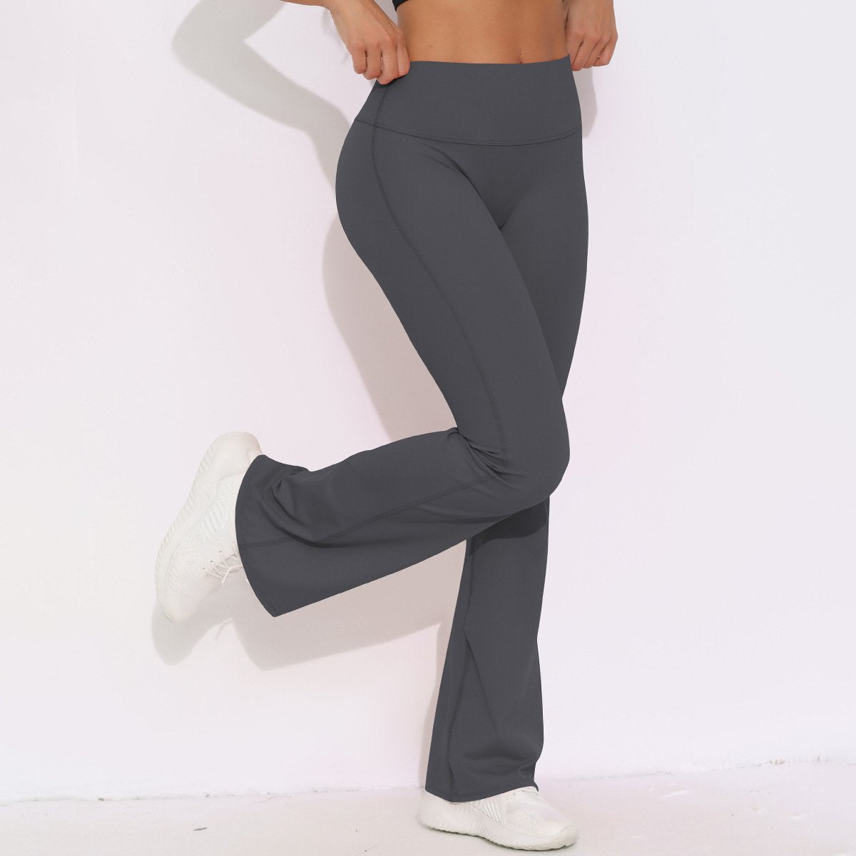 Womens Activewear Yoga 75%nylon 25%spandex Flared Leggings Y-6650 print logo 77