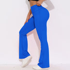 Womens Activewear Yoga 75%nylon 25%spandex Flared Leggings Y-6650 print logo 65