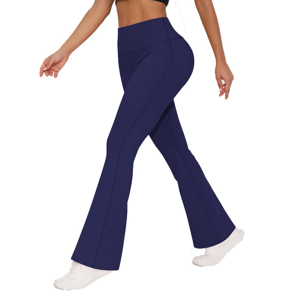 Womens Activewear Yoga 75%nylon 25%spandex Flared Leggings Y-6650 print logo 3