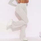 Womens Activewear Yoga 75%nylon 25%spandex Flared Leggings Y-6650 print logo 30