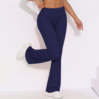 Womens Activewear Yoga 75%nylon 25%spandex Flared Leggings Y-6650 print logo 86