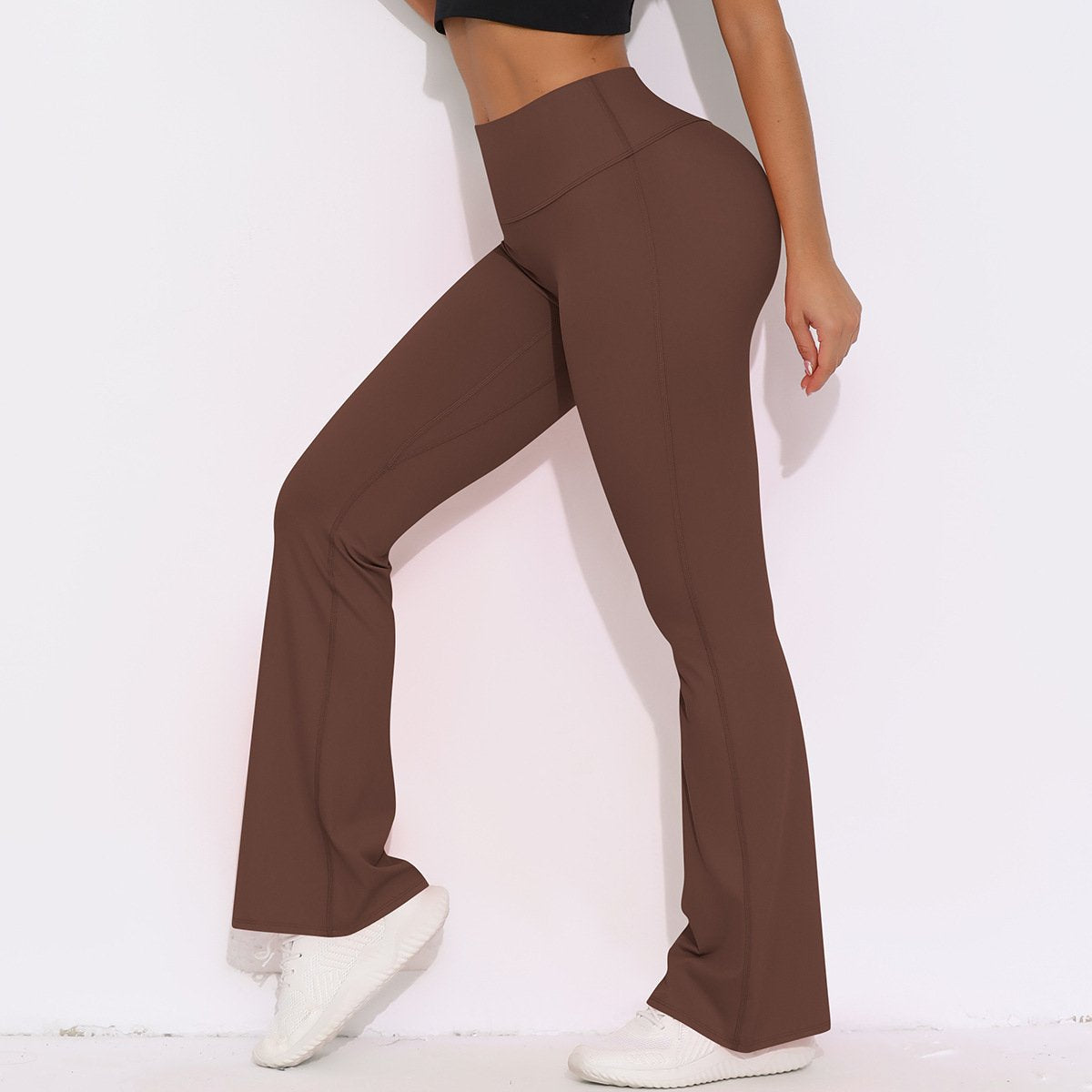 Womens Activewear Yoga 75%nylon 25%spandex Flared Leggings Y-6650 print logo 34