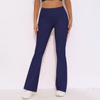 Womens Activewear Yoga 75%nylon 25%spandex Flared Leggings Y-6650 print logo 82