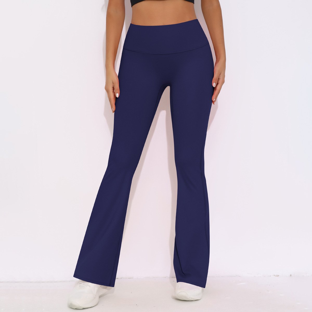 Womens Activewear Yoga 75%nylon 25%spandex Flared Leggings Y-6650 print logo 82