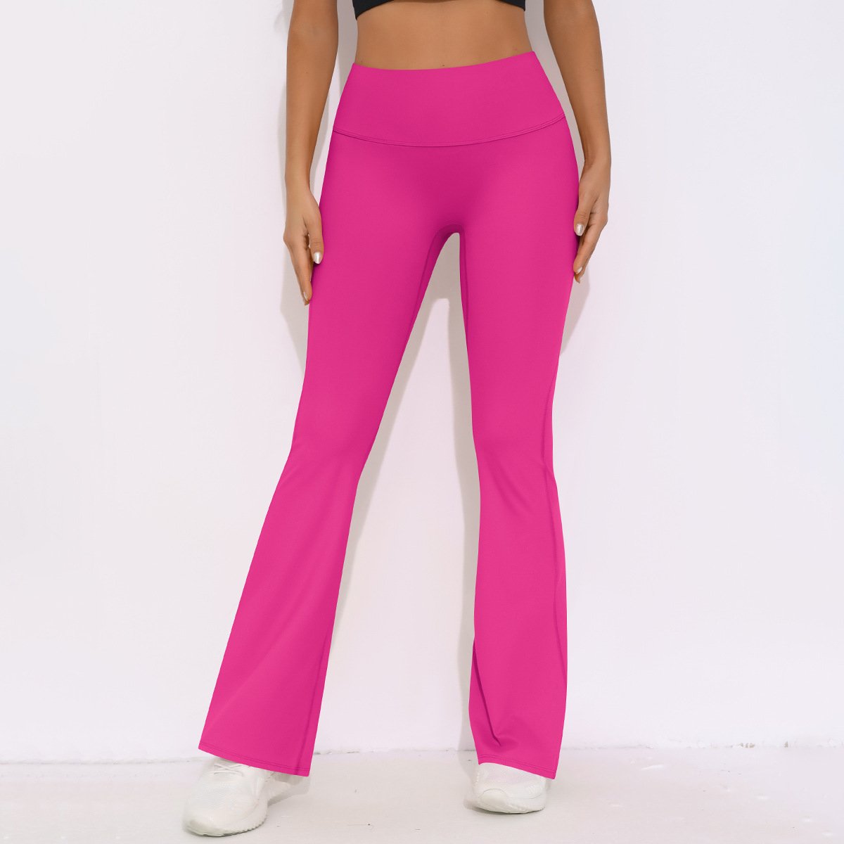 Womens Activewear Yoga 75%nylon 25%spandex Flared Leggings Y-6650 print logo 58