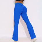 Womens Activewear Yoga 75%nylon 25%spandex Flared Leggings Y-6650 print logo 10
