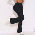 Womens Activewear Yoga 75%nylon 25%spandex Flared Leggings Y-6650 print logo 46