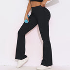 Womens Activewear Yoga 75%nylon 25%spandex Flared Leggings Y-6650 print logo 50