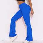 Womens Activewear Yoga 75%nylon 25%spandex Flared Leggings Y-6650 print logo 70
