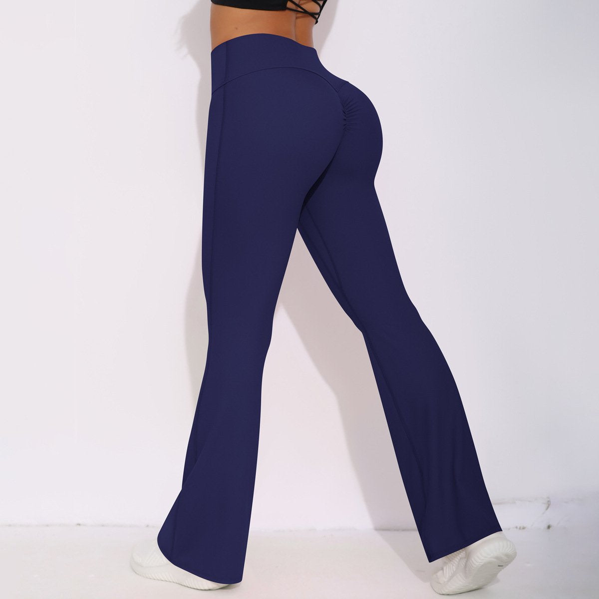 Womens Activewear Yoga 75%nylon 25%spandex Flared Leggings Y-6650 print logo 87
