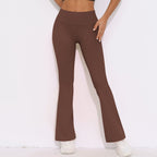 Womens Activewear Yoga 75%nylon 25%spandex Flared Leggings Y-6650 print logo 31