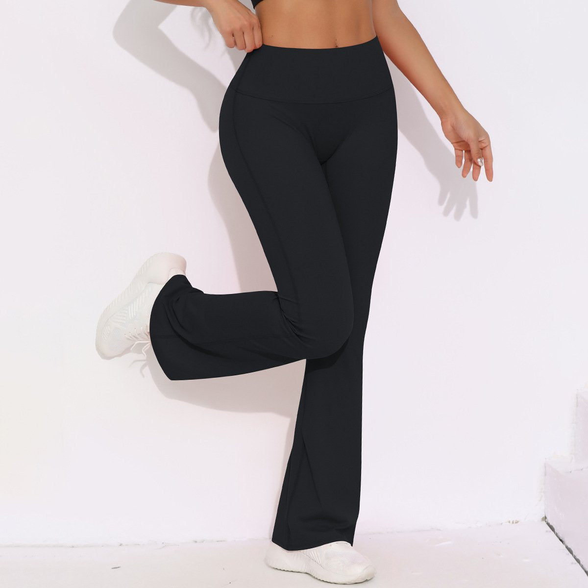 Womens Activewear Yoga 75%nylon 25%spandex Flared Leggings Y-6650 print logo 47