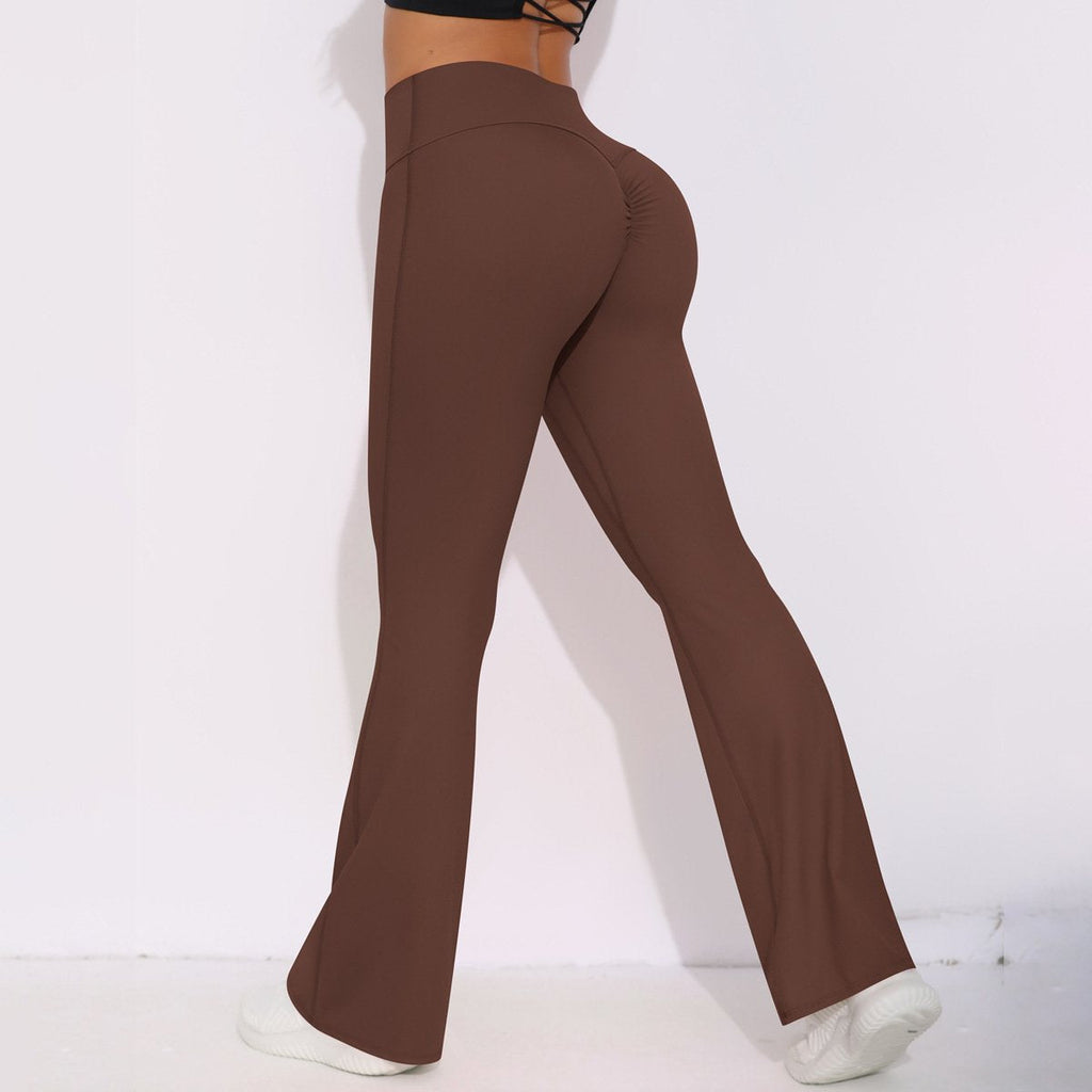 Womens Activewear Yoga 75%nylon 25%spandex Flared Leggings Y-6650 print logo 35