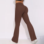 Womens Activewear Yoga 75%nylon 25%spandex Flared Leggings Y-6650 print logo 35