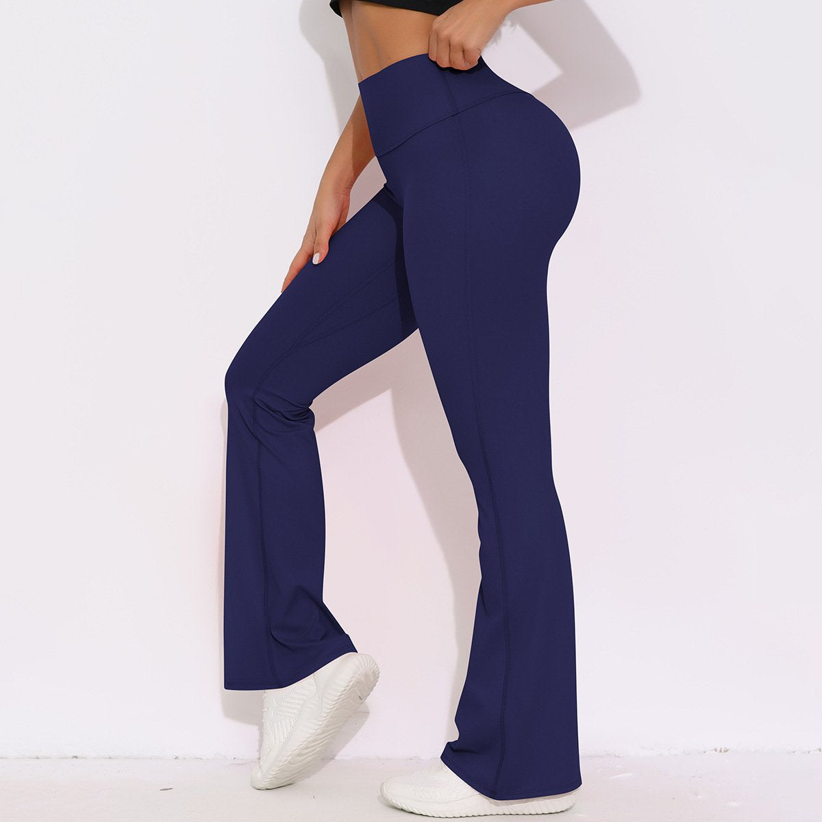 Womens Activewear Yoga 75%nylon 25%spandex Flared Leggings Y-6650 print logo 83